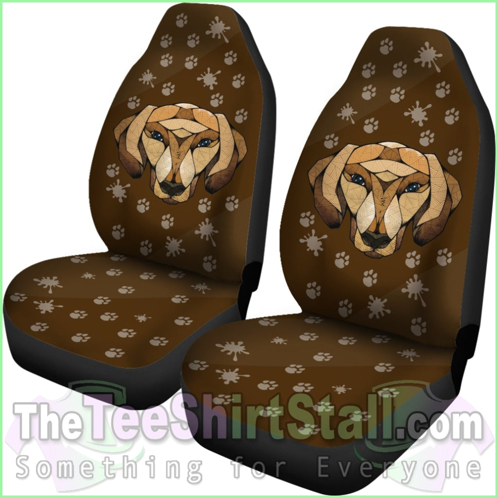 Dachshund Face Brown Car Seat Covers