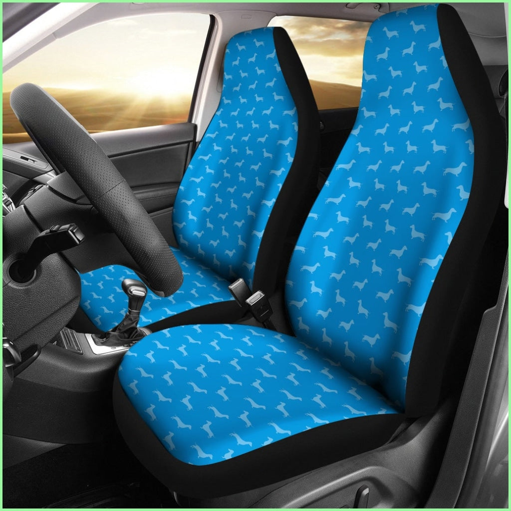 Dachshund Pattern Blue Car Seat Covers