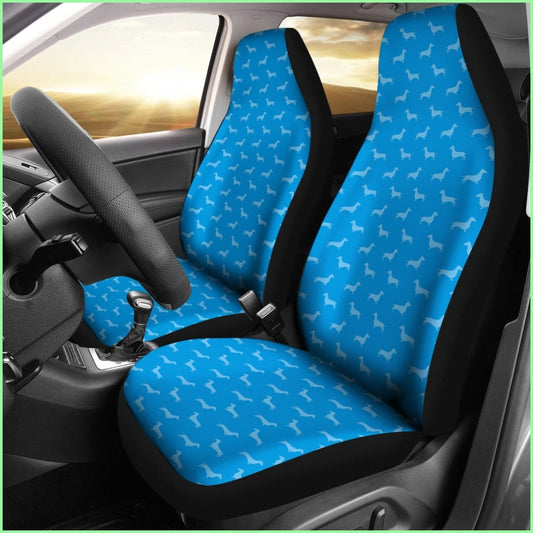 Dachshund Pattern Blue Car Seat Covers