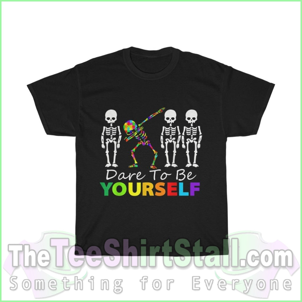 Dare To Be Yourself Autism Tee S / Black T-Shirt