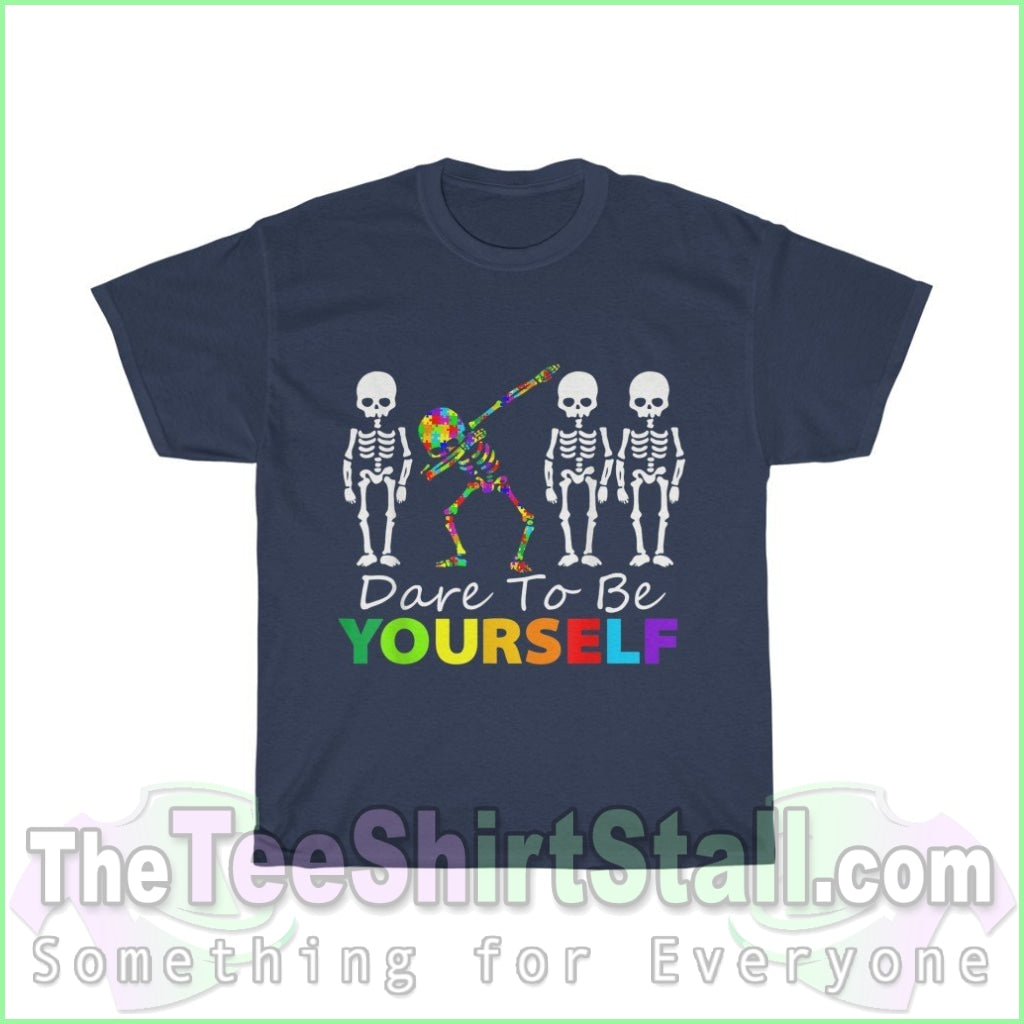 Dare To Be Yourself Autism Tee S / Navy T-Shirt