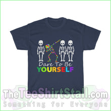 Load image into Gallery viewer, Dare To Be Yourself Autism Tee S / Navy T-Shirt
