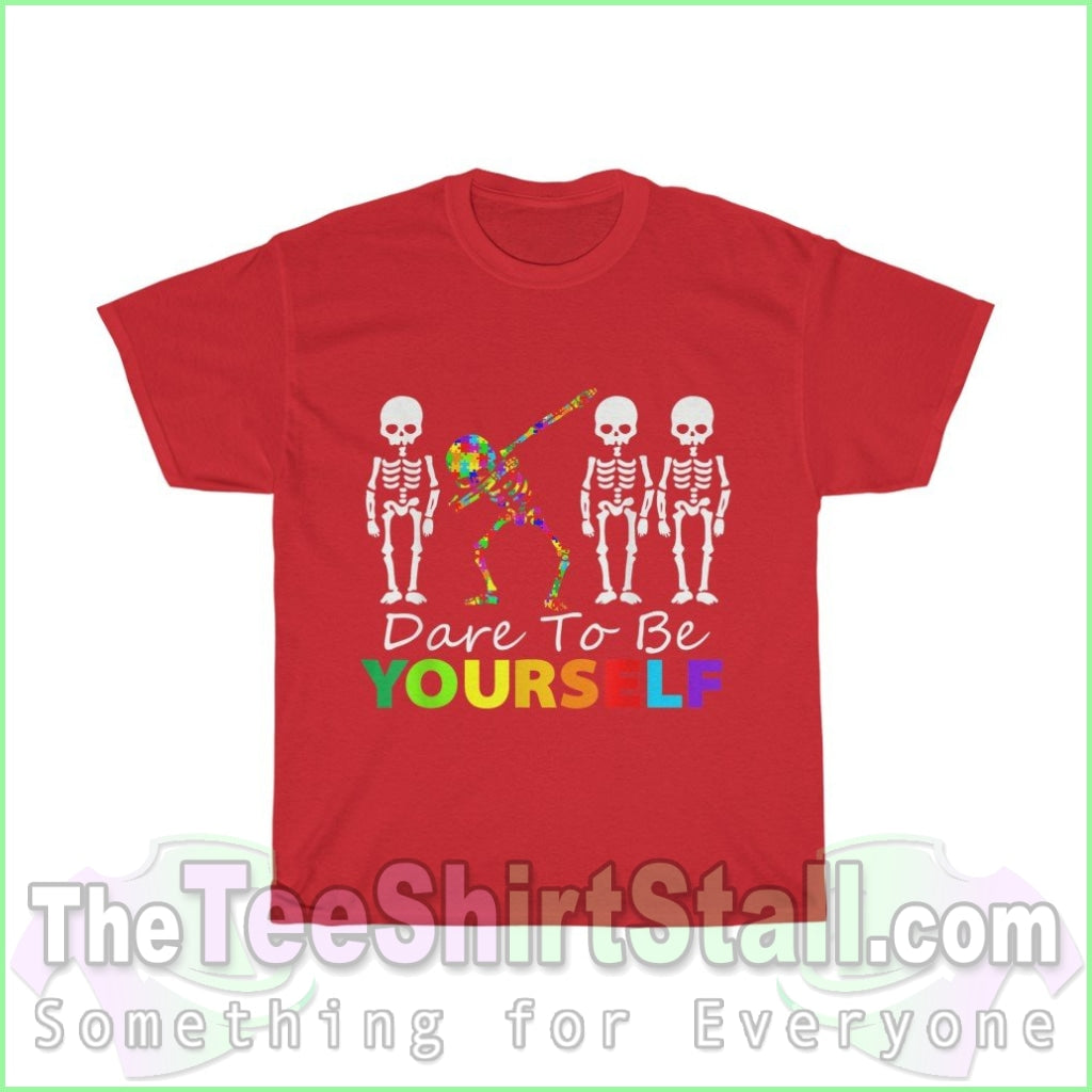 Dare To Be Yourself Autism Tee S / Red T-Shirt