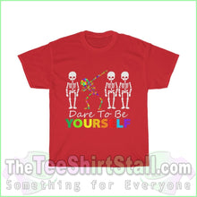 Load image into Gallery viewer, Dare To Be Yourself Autism Tee S / Red T-Shirt
