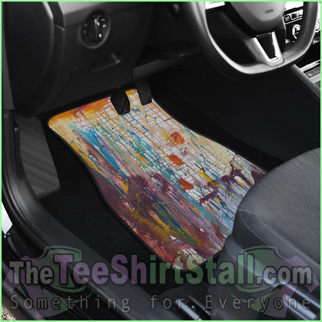 Drizzled Car Mats From Expressionistic Fine Art Painting