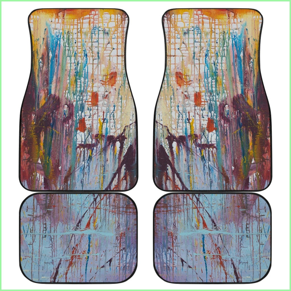 Drizzled Car Mats From Expressionistic Fine Art Painting