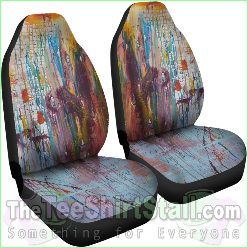 Drizzled Car Seat Covers From Expressionistic Fine Art Painting