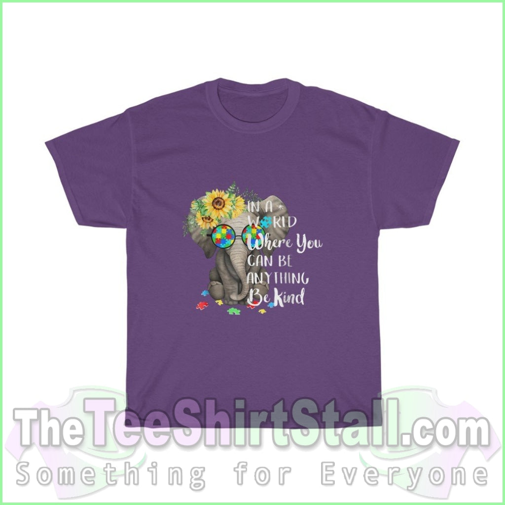 Elephant Be Kind - Autism Tee S / Purple T-Shirt