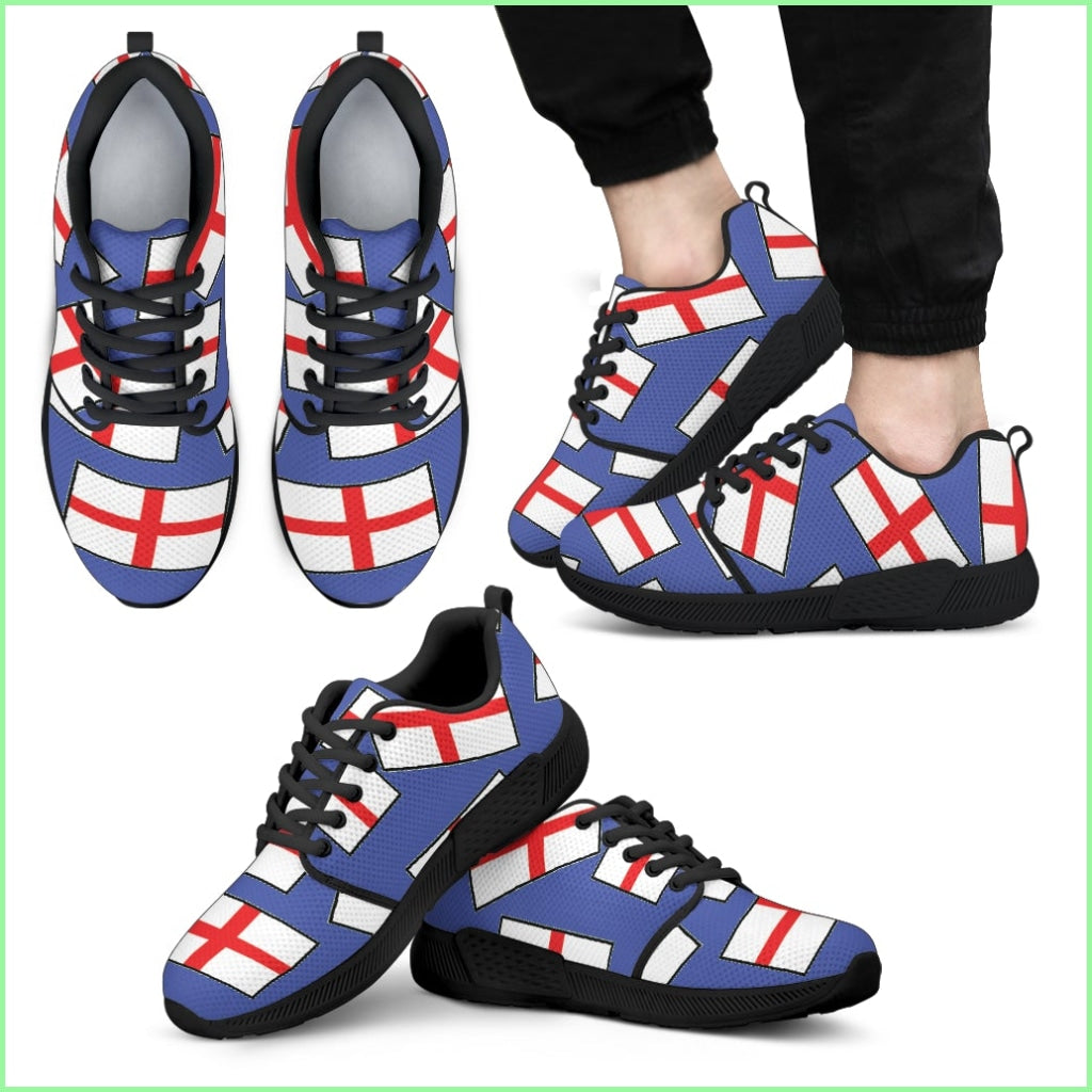 Englands Pride! Flagshoe - Mens Athletic Sneaker (Blue Bg)