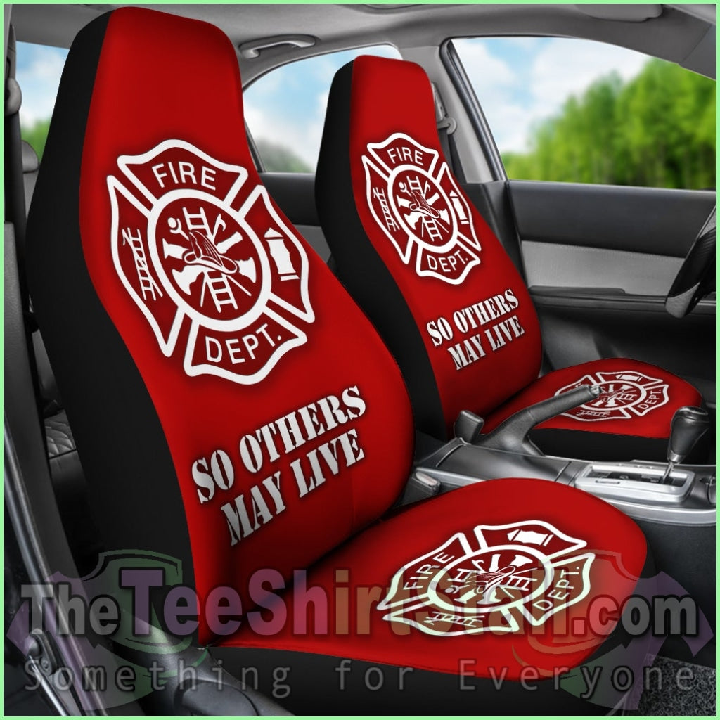 Fire Department Red Car Seat Covers