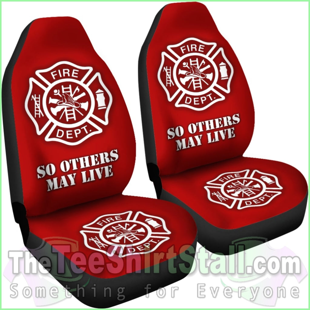 Fire Department Red Car Seat Covers