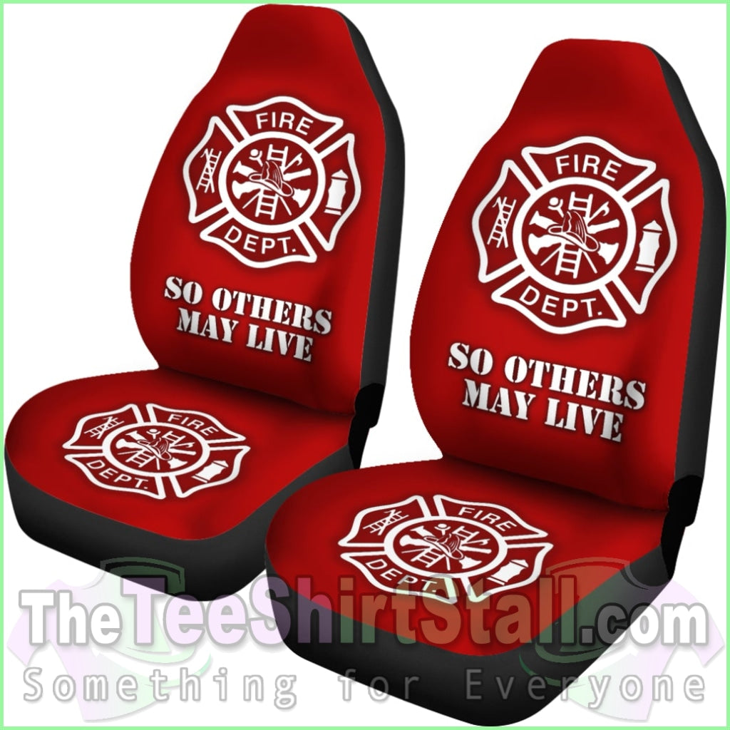 Fire Department Red Car Seat Covers