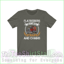 Load image into Gallery viewer, Flatbedders Do It With Straps And Chains Tee Army / Xs T-Shirt
