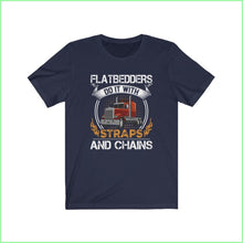 Load image into Gallery viewer, Flatbedders Do It With Straps And Chains Tee Navy / L T-Shirt
