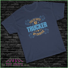 Load image into Gallery viewer, Free By Birth Trucker Choice Tee S / Navy T-Shirt
