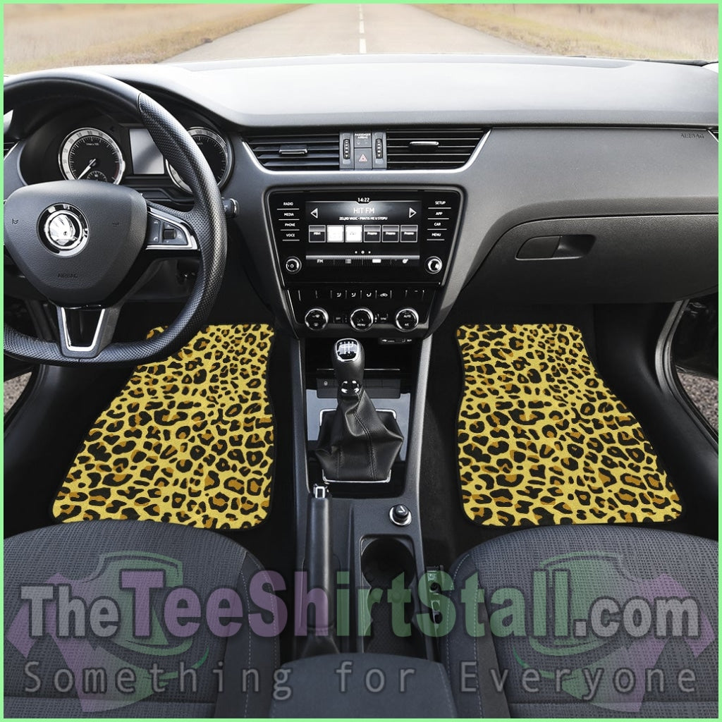 Front And Back Car Mats (Set Of 4) - Leopard