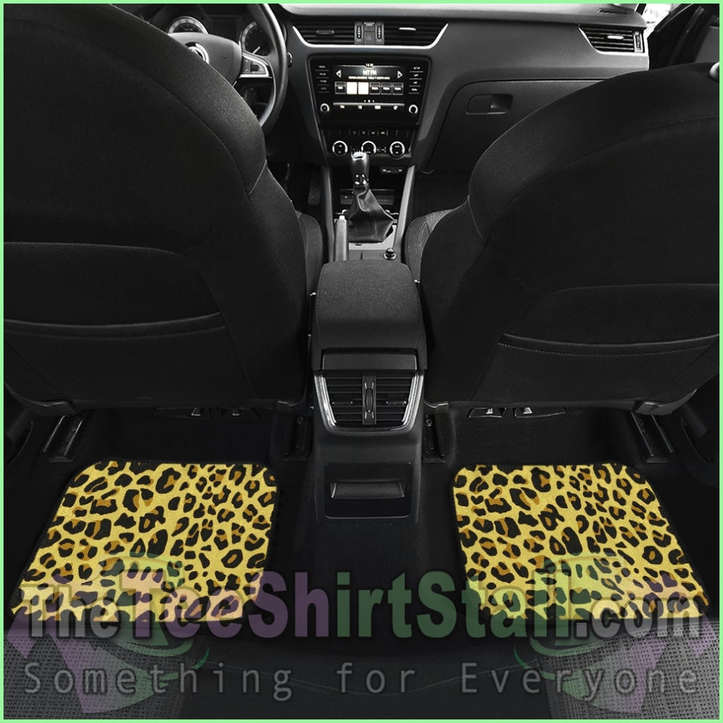 Front And Back Car Mats (Set Of 4) - Leopard