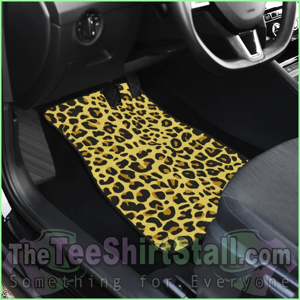 Front And Back Car Mats (Set Of 4) - Leopard