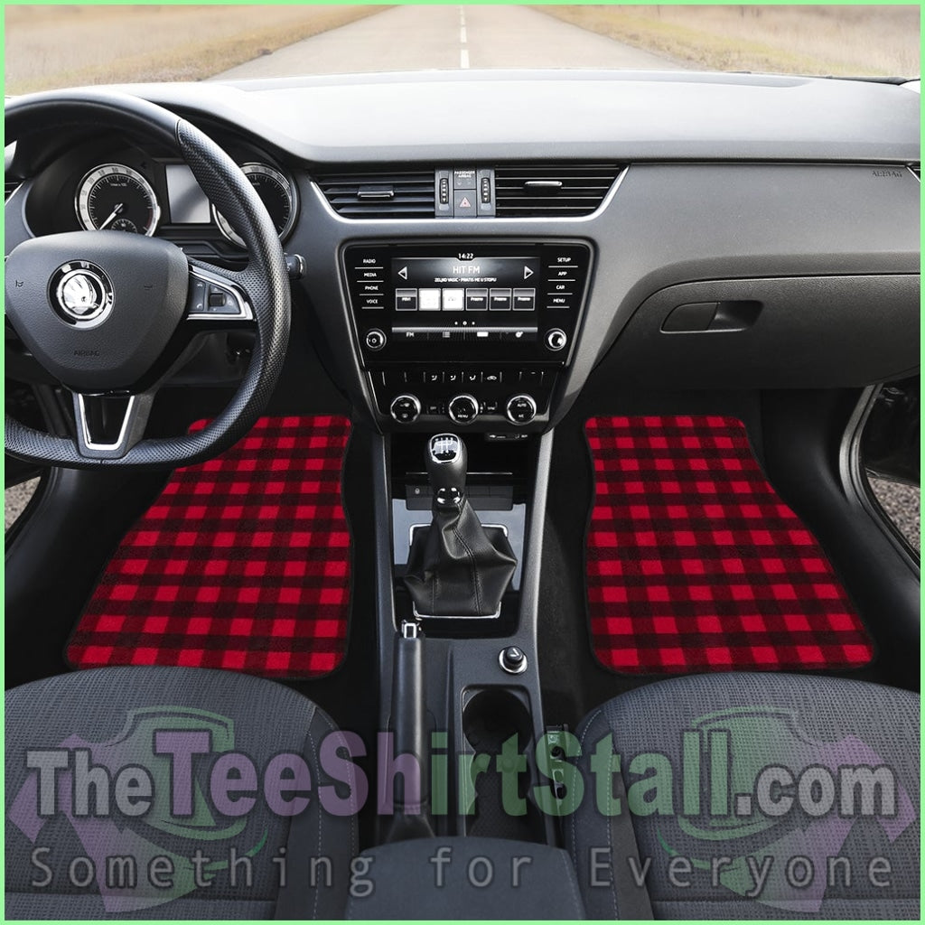 Front And Back Car Mats (Set Of 4) - Plaid