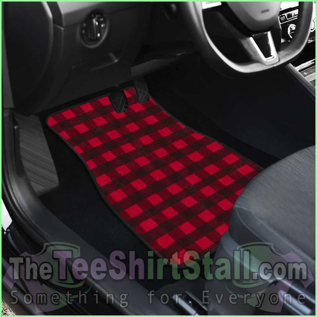 Front And Back Car Mats (Set Of 4) - Plaid