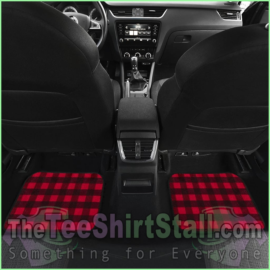 Front And Back Car Mats (Set Of 4) - Plaid