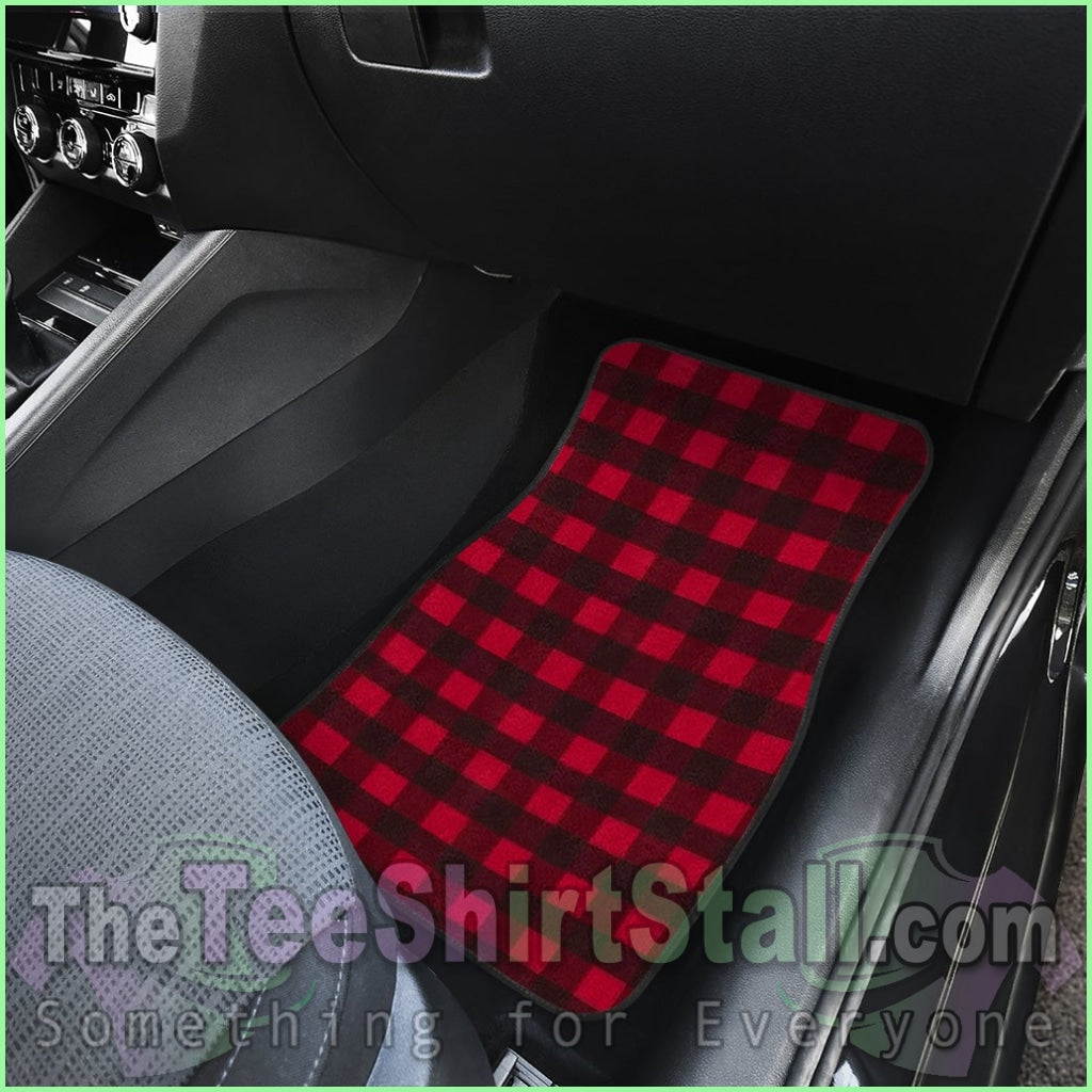 Front And Back Car Mats (Set Of 4) - Plaid