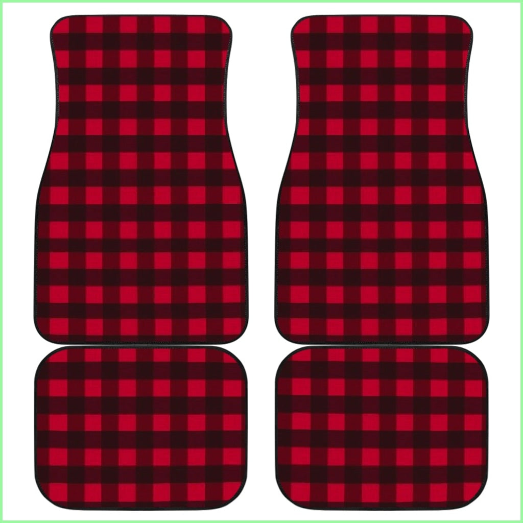 Front And Back Car Mats (Set Of 4) - Plaid