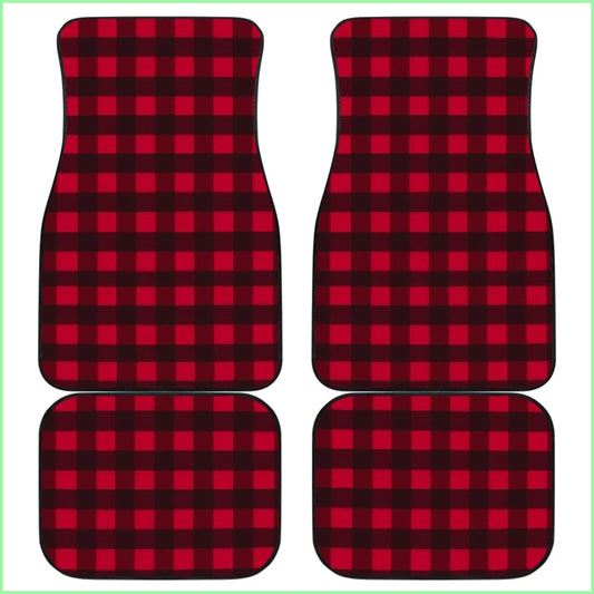 Front And Back Car Mats (Set Of 4) - Plaid