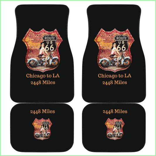 Front And Back Car Mats (Set Of 4) - Route 66