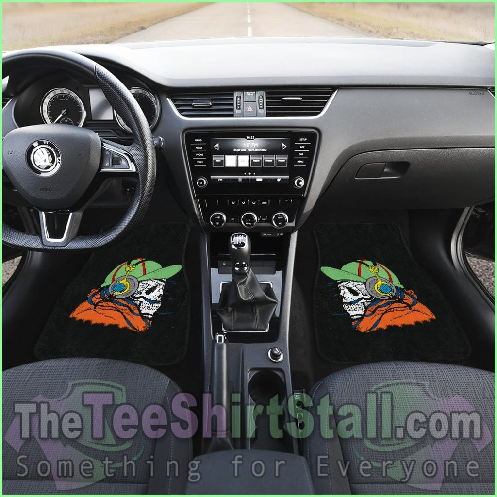 Front And Back Floor Mats - Skull