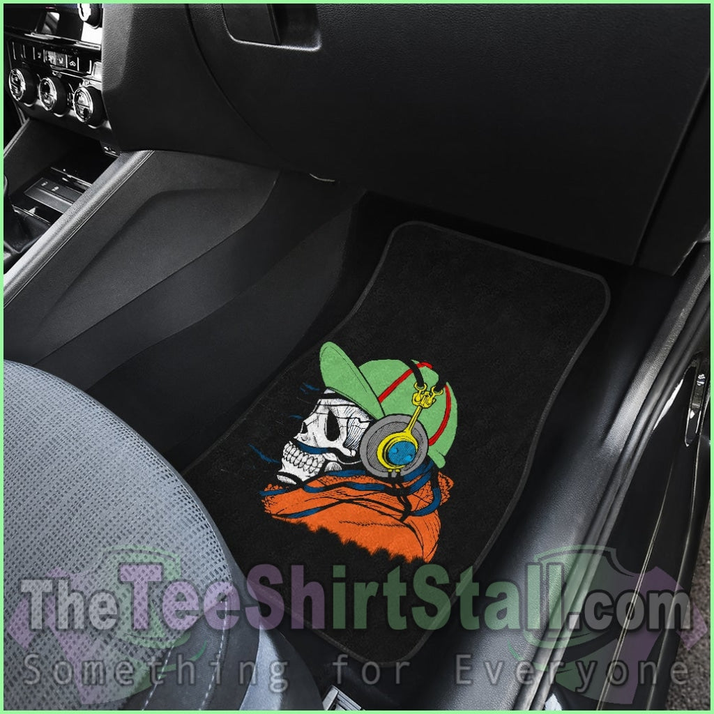 Front And Back Floor Mats - Skull