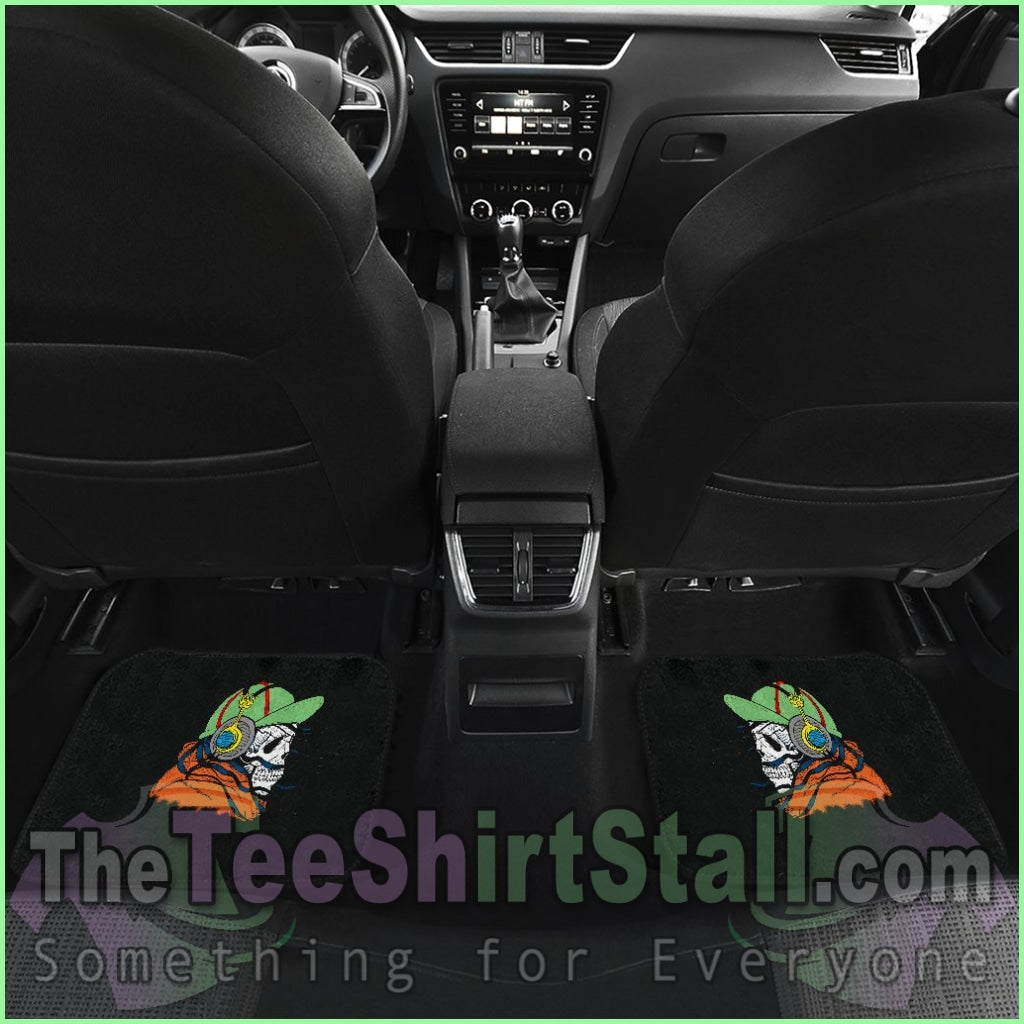 Front And Back Floor Mats - Skull