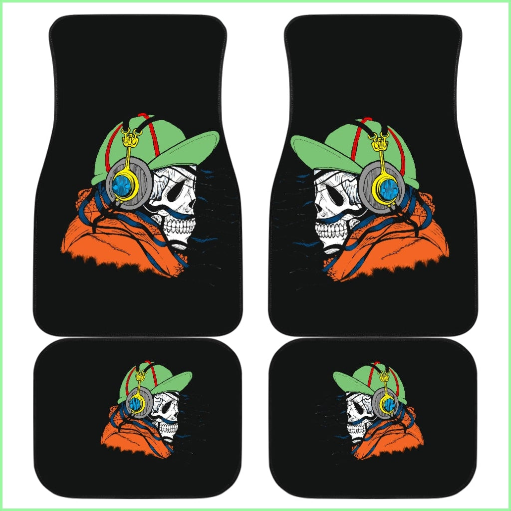 Front And Back Floor Mats - Skull