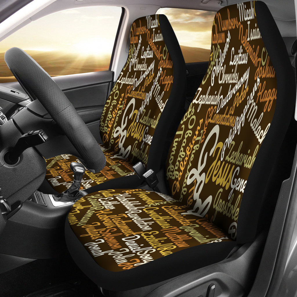 Custom-Made Holy Bible Books Brown Car Seat Cover