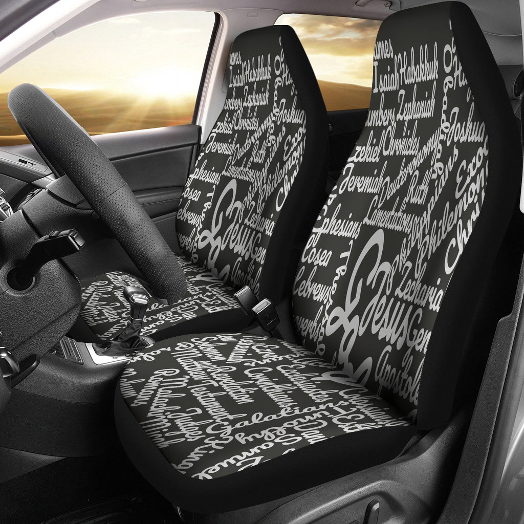 Custom-Made Holy Bible Books White Black Car Seat Cover