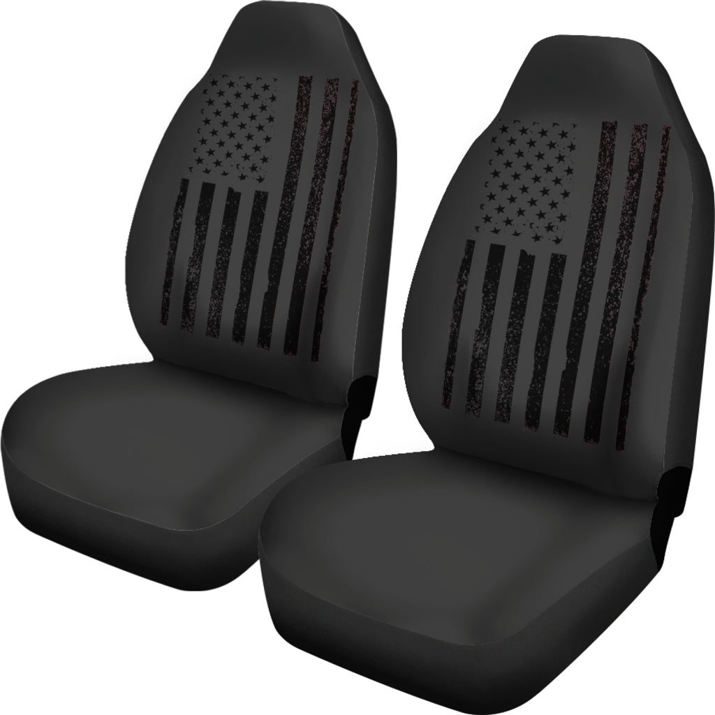 USA Flag Black Car Seat Covers