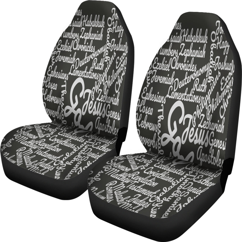 Custom-Made Holy Bible Books White Black Car Seat Cover