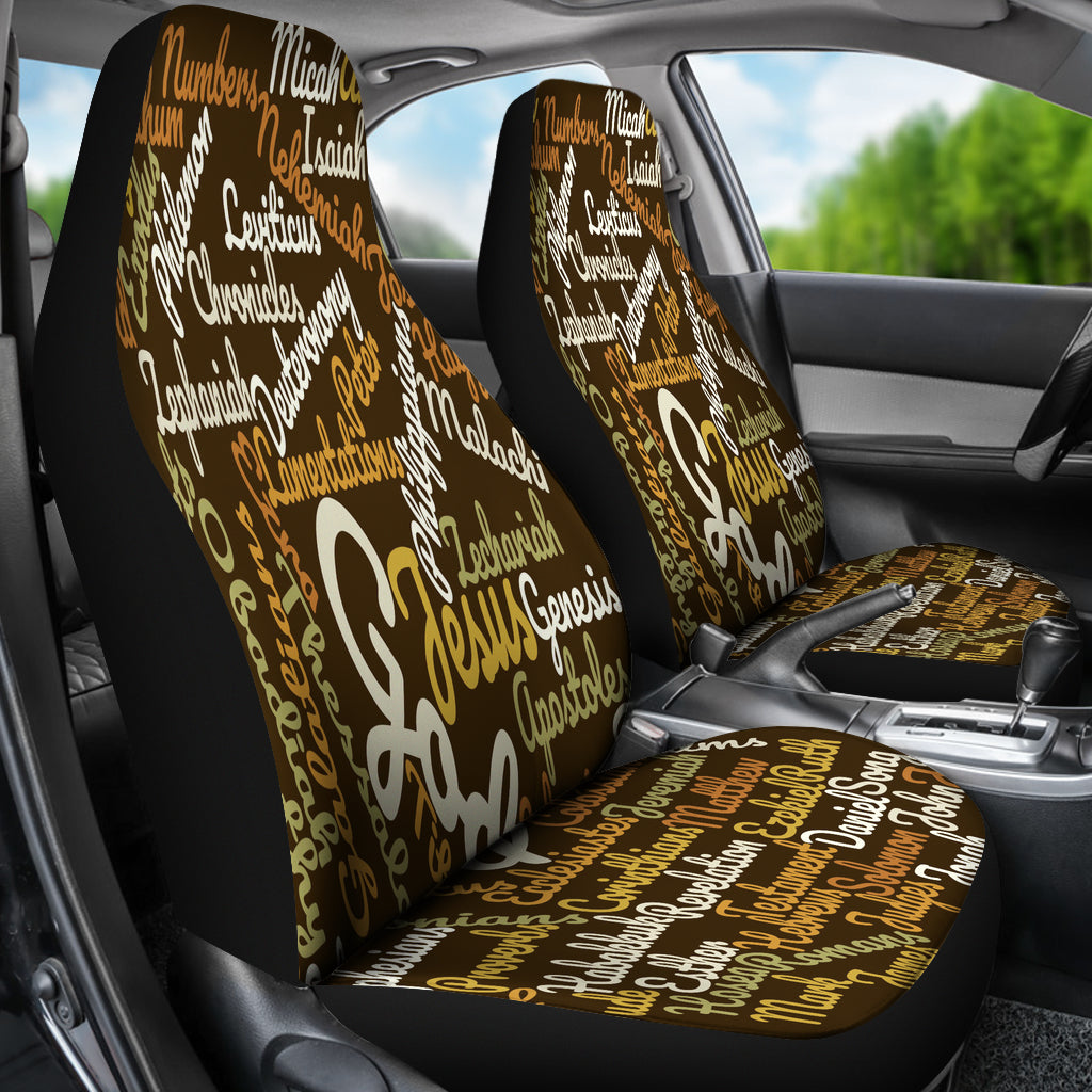 Custom-Made Holy Bible Books Brown Car Seat Cover