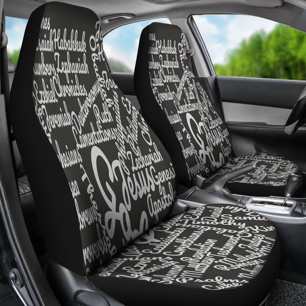 Custom-Made Holy Bible Books White Black Car Seat Cover