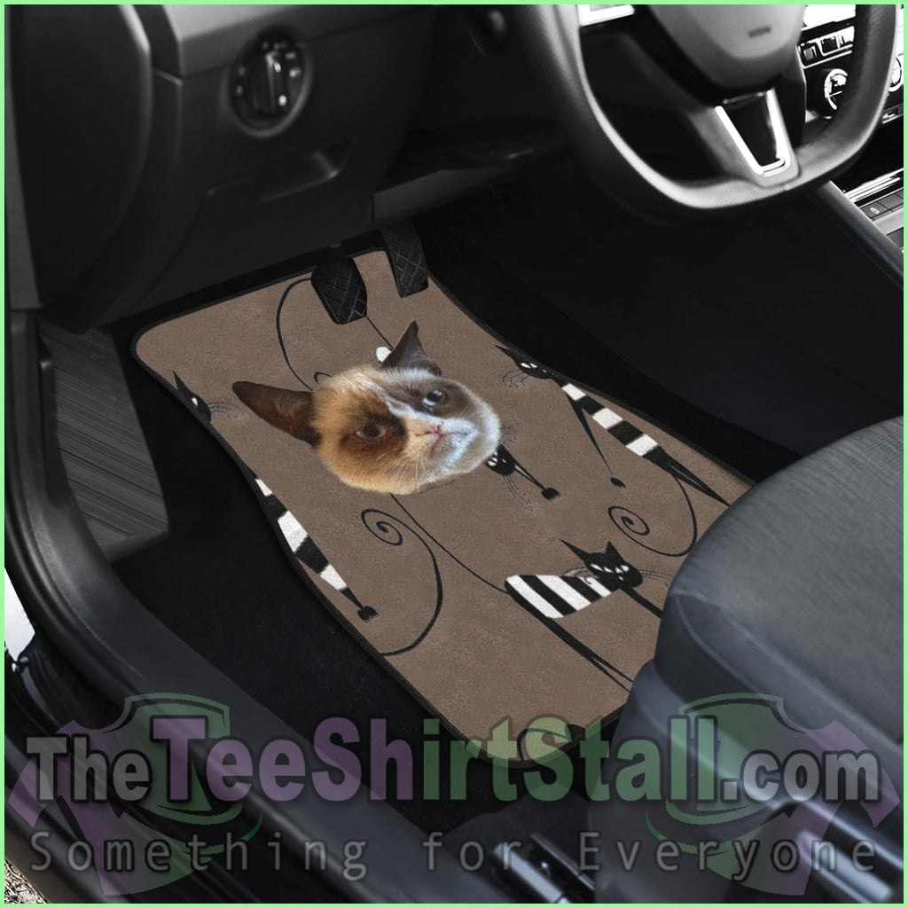 Funny Cat Face Car Floor Mat