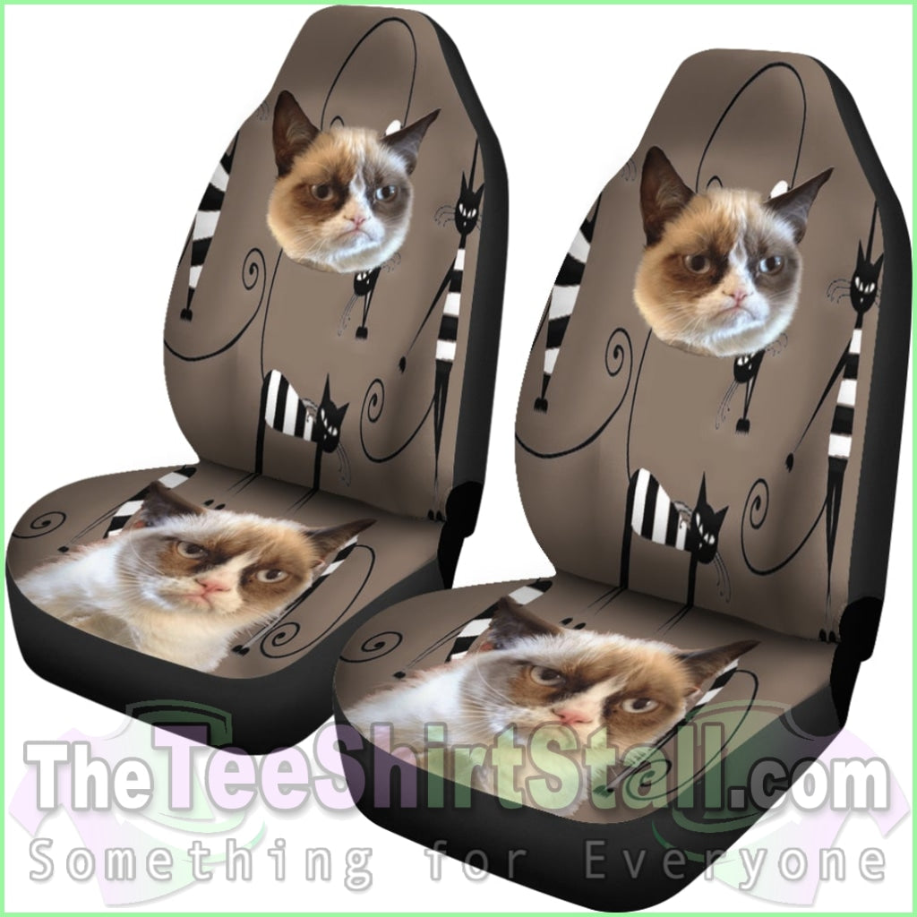 Funny Cat Face Car Seat Cover