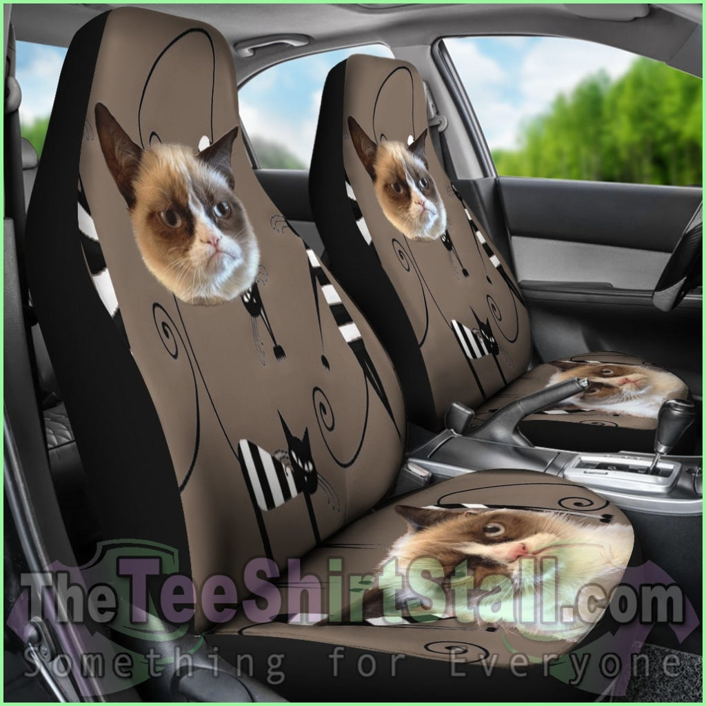 Funny Cat Face Car Seat Cover