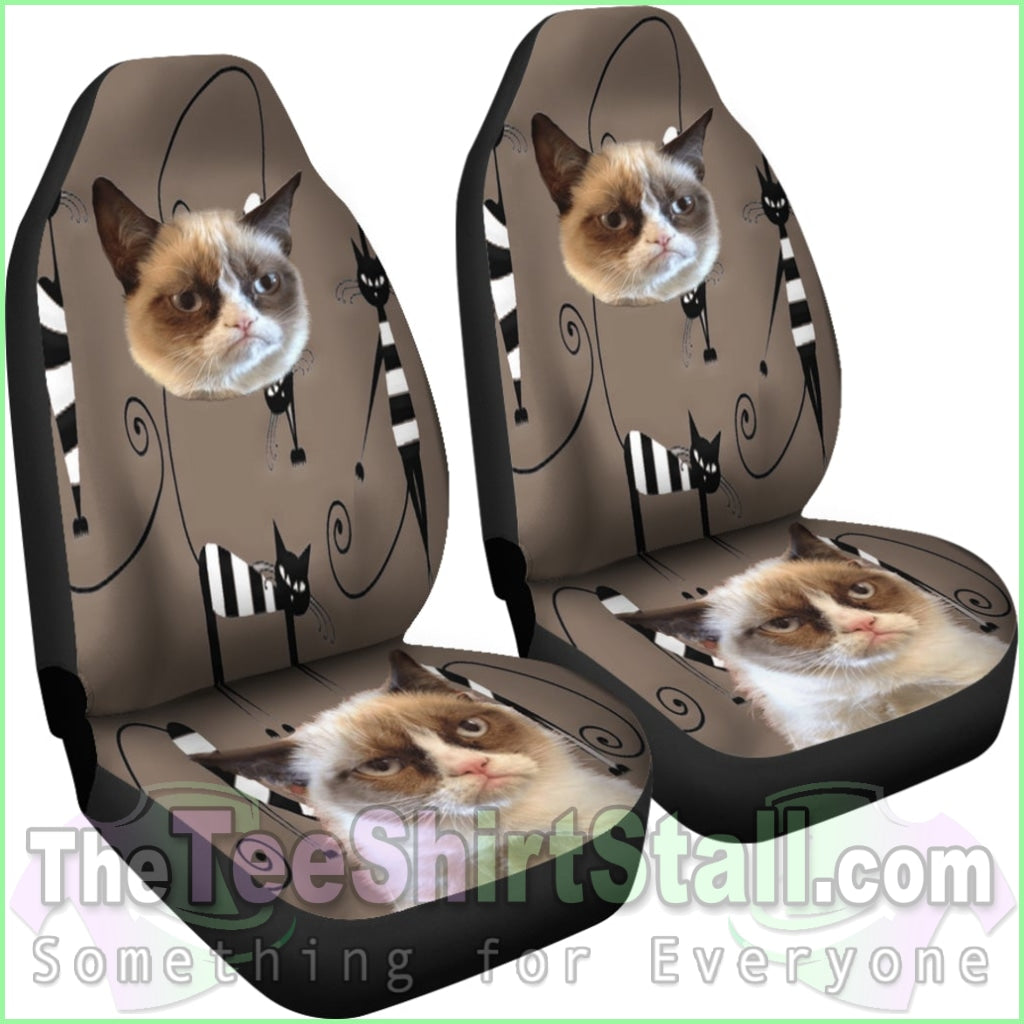 Funny Cat Face Car Seat Cover