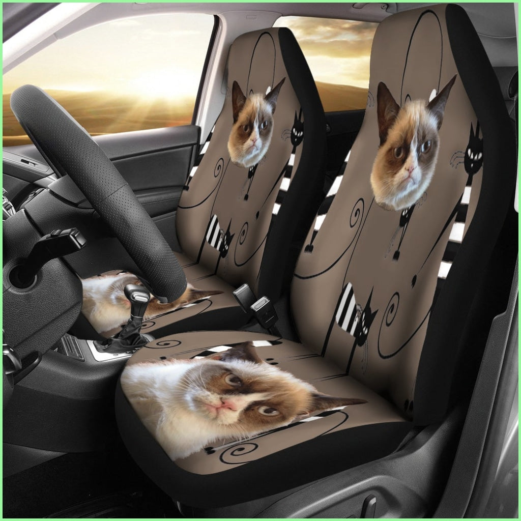 Funny Cat Face Car Seat Cover