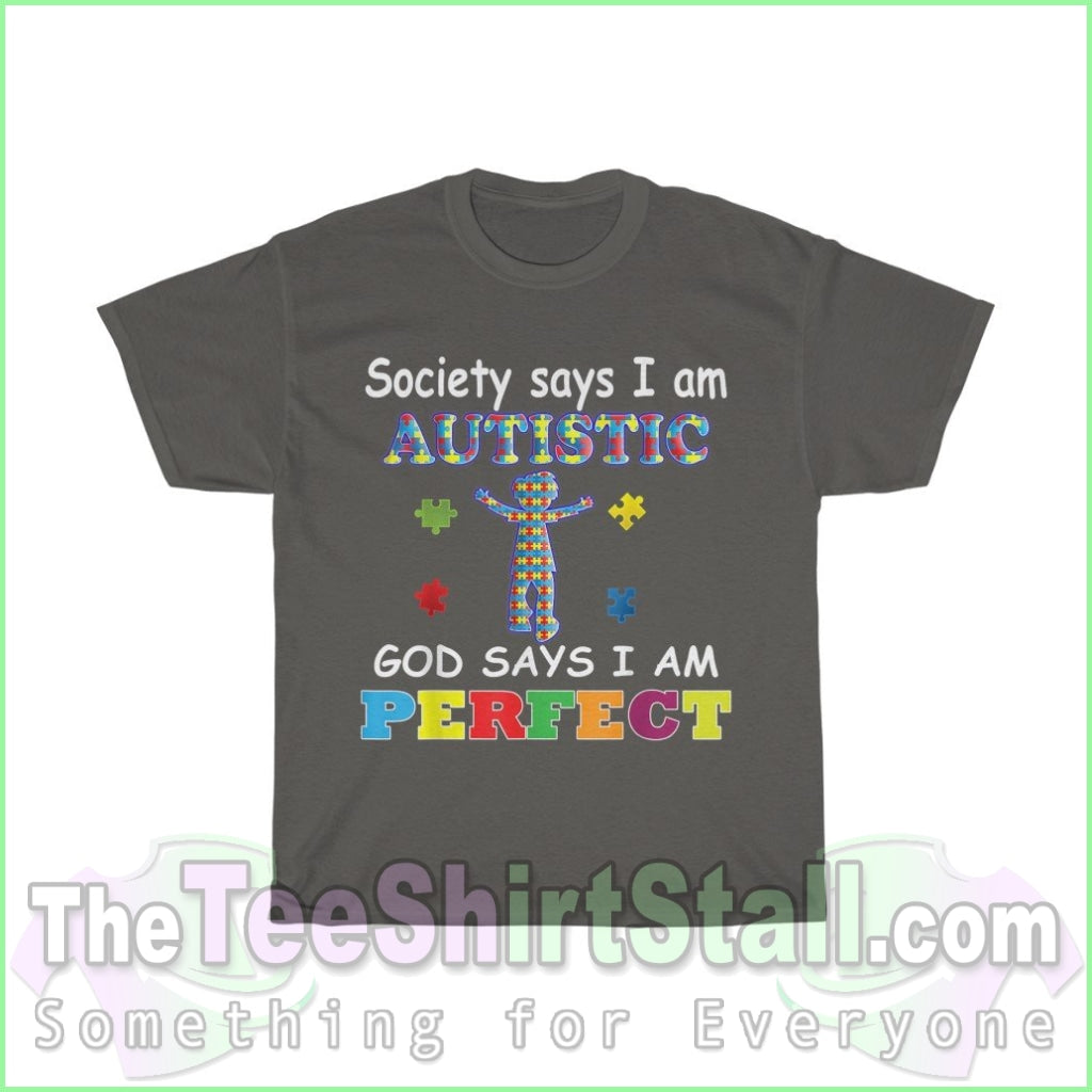 God Says Im Perfect - Autism Tee S / Charcoal T-Shirt