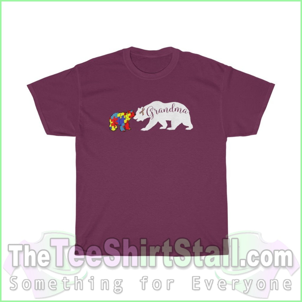 Grandma Bear - Autism Tee S / Maroon T-Shirt