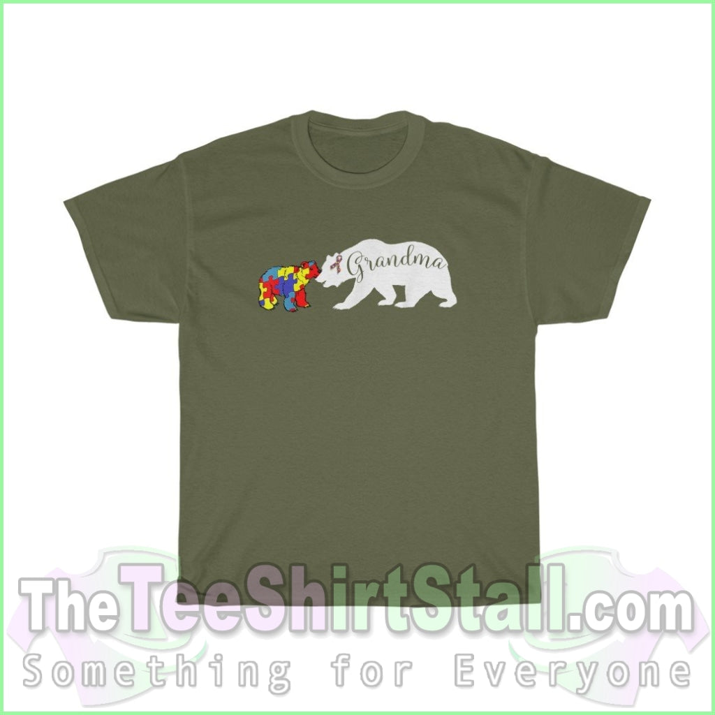 Grandma Bear - Autism Tee S / Military Green T-Shirt