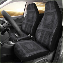 Load image into Gallery viewer, Gray And Black Bandana Car Cover Seats - Patch
