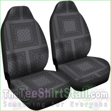 Load image into Gallery viewer, Gray And Black Bandana Car Cover Seats - Patch
