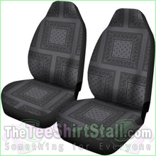 Load image into Gallery viewer, Gray And Black Bandana Car Cover Seats - Patch
